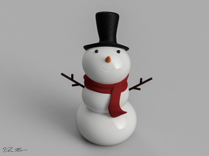 Snowman Christmas Ornament 3D Print 115999
