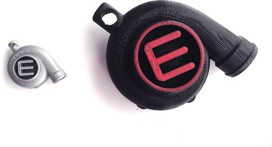 Turbocharger Keychain 3D Print 116934 Turbocharger Keychain 3D Print 116934