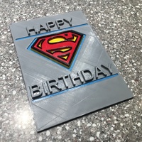 Small SuperMan Birthday Card 3D Printing 116993