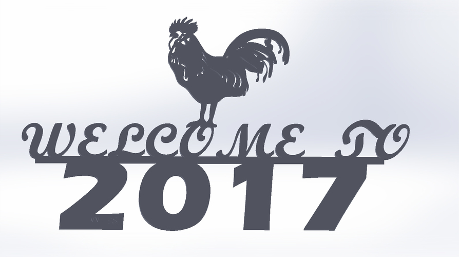 Welcome to 2017 Rooster - 2017 — A Rooster Year!  3D Print 117204