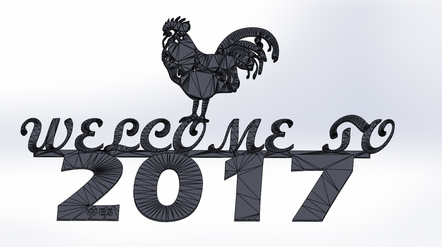 Welcome to 2017 Rooster - 2017 — A Rooster Year!  3D Print 117205