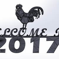 Small Welcome to 2017 Rooster -  2017 — A Rooster Year!  3D Printing 117206