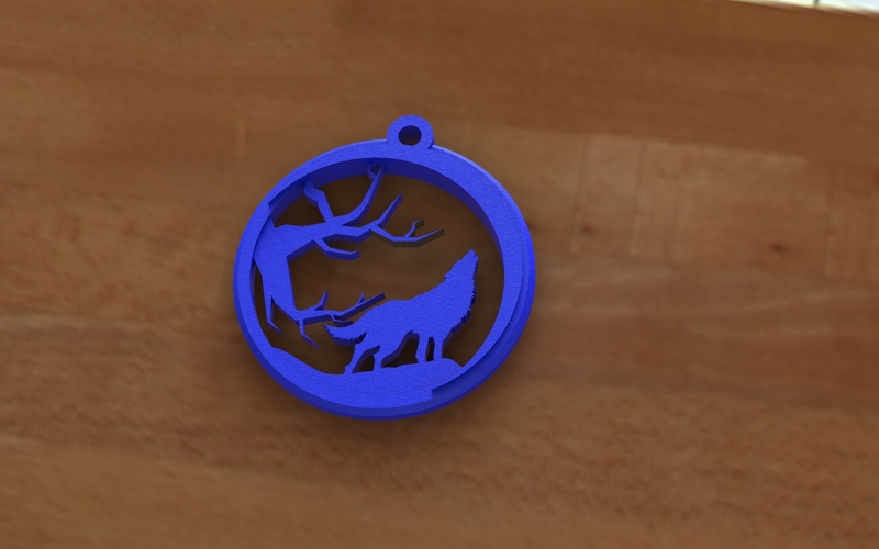 Wolf keychain 3D Print 117803