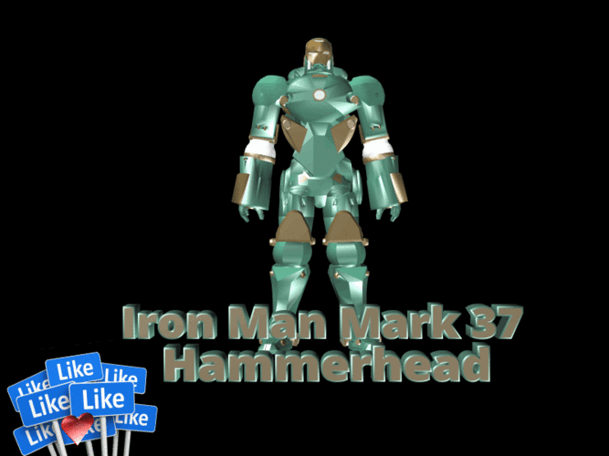 ​Iron Man Mark 37 - Hammerhead​ 3D Print 118841