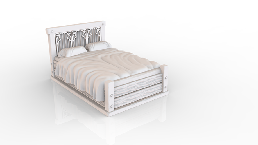 HG3D Household Bed - 28mm 3D Print 118921 HG3D Household Bed - 28mm 3D Print 118921