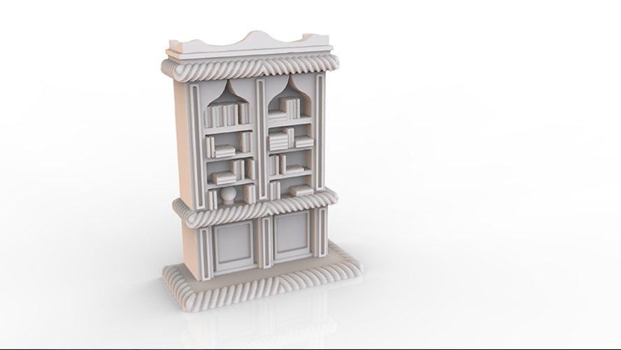 HG3D Household Bookcase- 28mm 3D Print 118931 HG3D Household Bookcase- 28mm 3D Print 118931