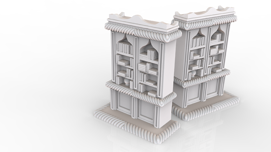 HG3D Household Bookcase- 28mm 3D Print 118932 HG3D Household Bookcase- 28mm 3D Print 118932