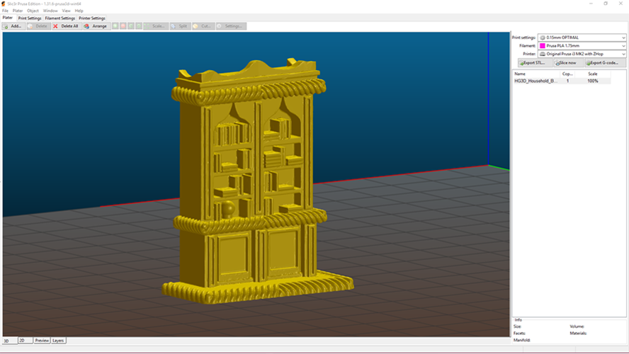 HG3D Household Bookcase- 28mm 3D Print 118936 HG3D Household Bookcase- 28mm 3D Print 118936