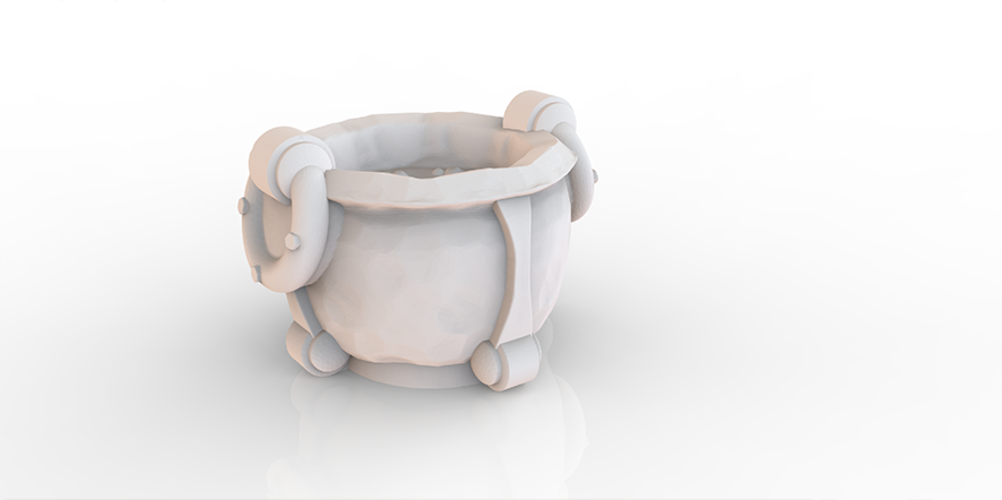 HG3D Household Cauldron- 28mm 3D Print 118939 HG3D Household Cauldron- 28mm 3D Print 118939