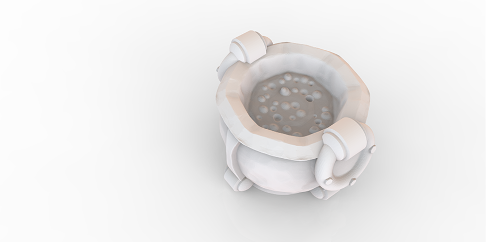 HG3D Household Cauldron- 28mm 3D Print 118940 HG3D Household Cauldron- 28mm 3D Print 118940
