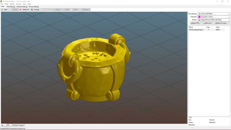 HG3D Household Cauldron- 28mm 3D Print 118945 HG3D Household Cauldron- 28mm 3D Print 118945