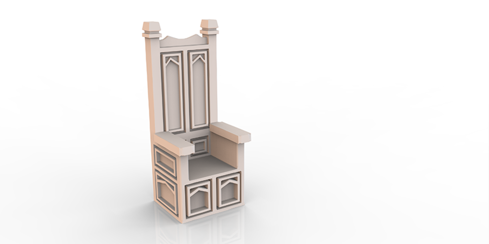 HG3D Household Chair - 28mm 3D Print 118950 HG3D Household Chair - 28mm 3D Print 118950