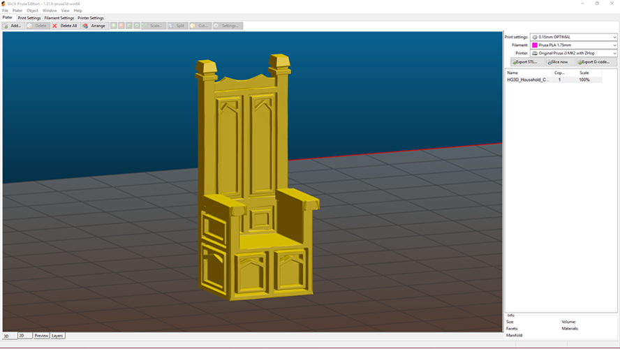 HG3D Household Chair - 28mm 3D Print 118954 HG3D Household Chair - 28mm 3D Print 118954