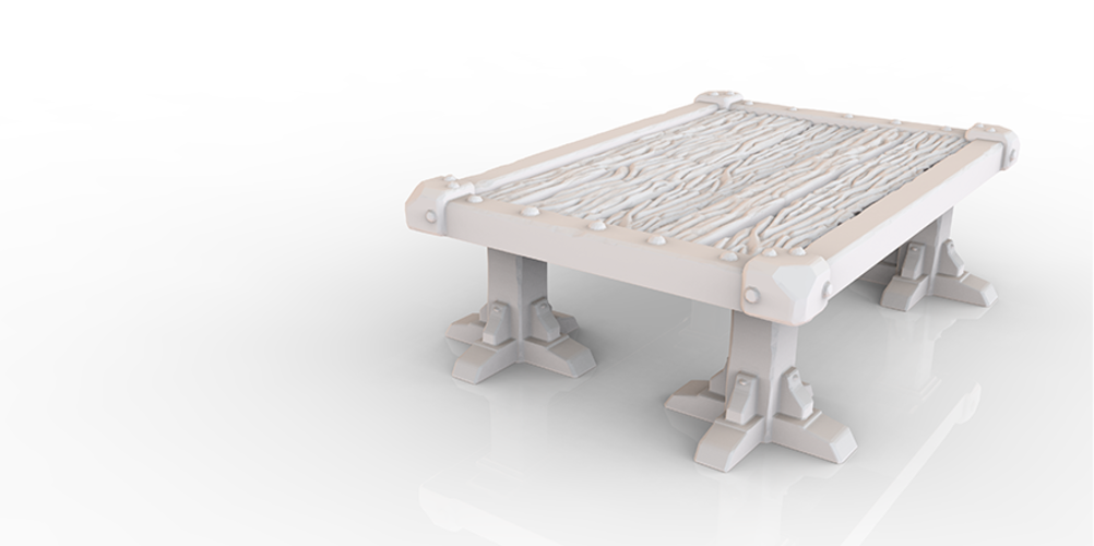 HG3D Household Table - 28mm 3D Print 118972 HG3D Household Table - 28mm 3D Print 118972