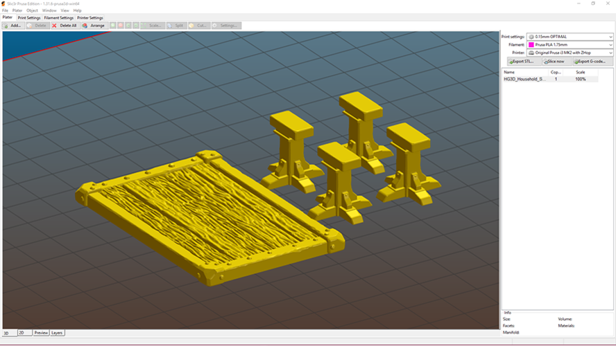 HG3D Household Table - 28mm 3D Print 118973 HG3D Household Table - 28mm 3D Print 118973
