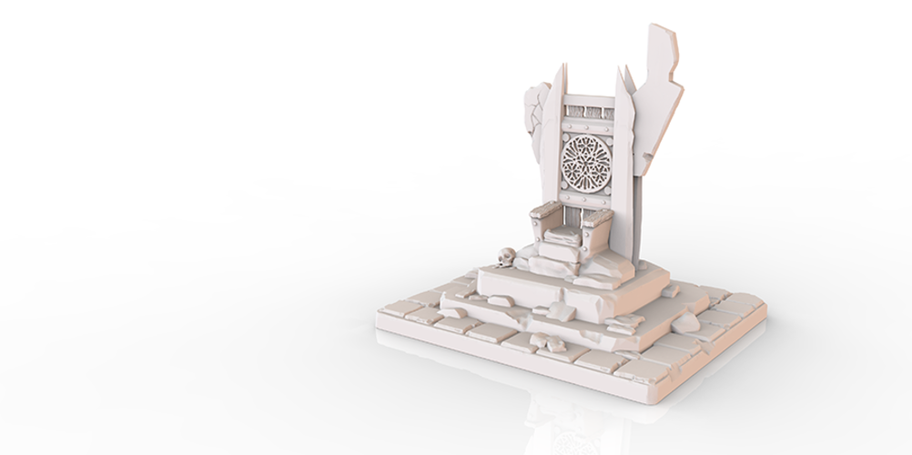 HG3D Throne of Forlorn - 28mm 3D Print 119125 HG3D Throne of Forlorn - 28mm 3D Print 119125