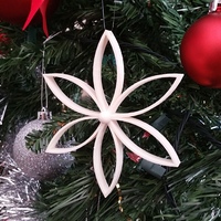 Small Christmas Flower with Center Ball 3D Printing 119368