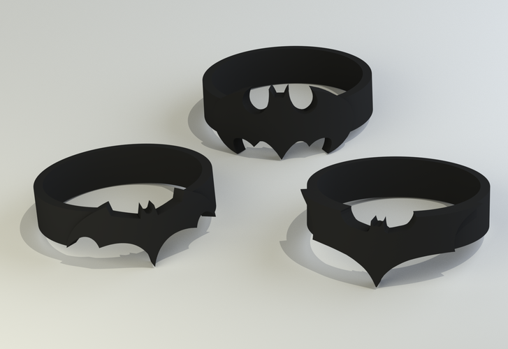 Batman Rings (sizes US 6 - 12)  3D Print 119414