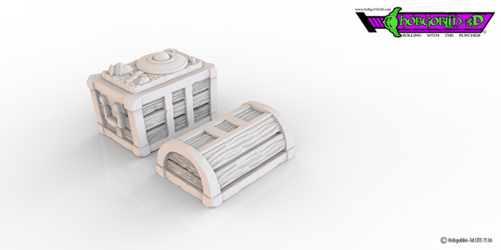HG3D Dungeon Chest - 28mm 3D Print 119735 HG3D Dungeon Chest - 28mm 3D Print 119735