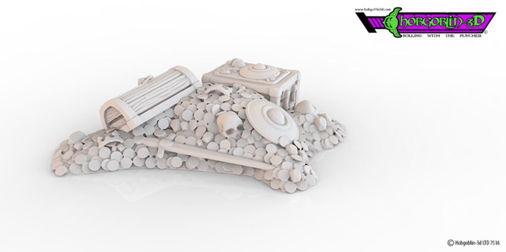 HG3D Dungeon Treasure Pile - 28mm 3D Print 119748 HG3D Dungeon Treasure Pile - 28mm 3D Print 119748