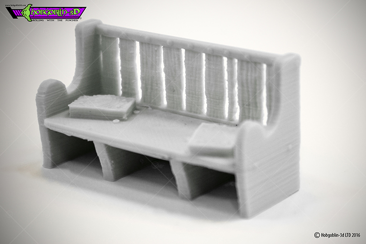 HG3D Worship Pew- 28mm 3D Print 119767 HG3D Worship Pew- 28mm 3D Print 119767
