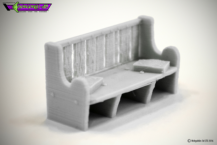 HG3D Worship Pew- 28mm 3D Print 119769 HG3D Worship Pew- 28mm 3D Print 119769