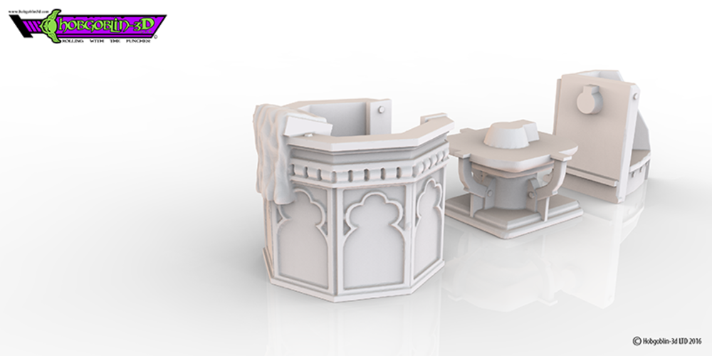 HG3D Worship Pulpit- 28mm 3D Print 119772 HG3D Worship Pulpit- 28mm 3D Print 119772