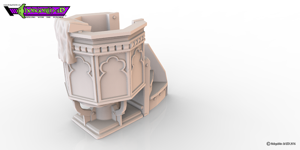 HG3D Worship Pulpit- 28mm 3D Print 119773 HG3D Worship Pulpit- 28mm 3D Print 119773
