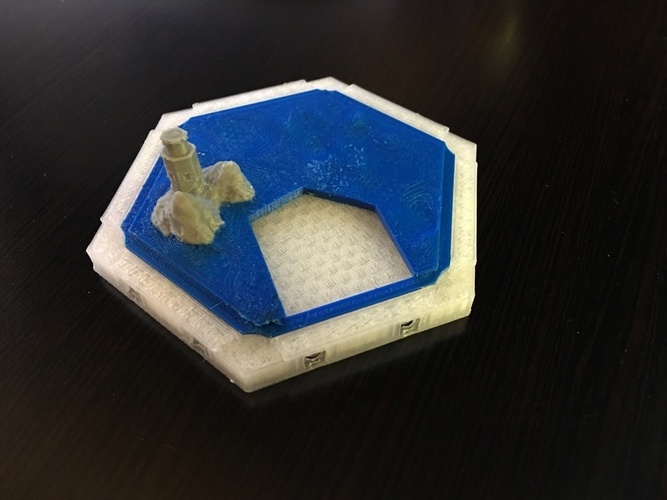 Catan Magnetic Bases - 5mm Spherical Neodymium with tile platfor 3D Print 119851