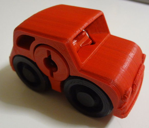 2 colors - Fiat Rubber band Powered car 3D Print 120207