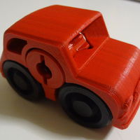 Small 2 colors - Fiat Rubber band Powered car 3D Printing 120207