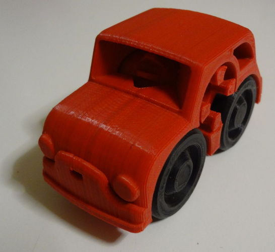 2 colors - Fiat Rubber band Powered car 3D Print 120208
