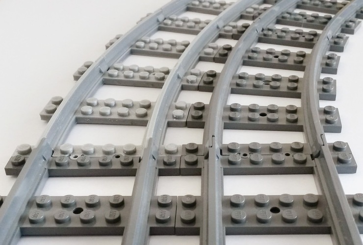 Lego Train Track curved large Radius 3D Print 120321