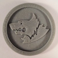 Small 40mm X 4mm Token - Marker of Space Wolves 40K Bits 3D Printing 120452