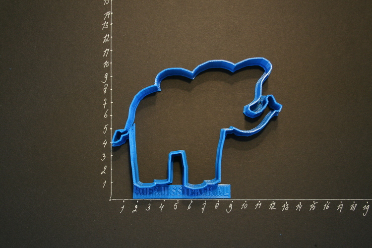 An Elephant Cookiecutter from our Foodsafe collection.  3D Print 120492