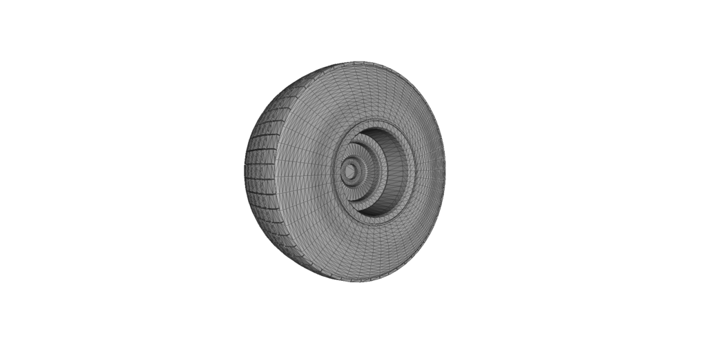 Heavy Equipment Wheel and Tire 3D Print 120564
