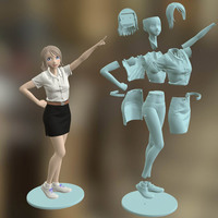 Small Freshy Girl 3D Printable Figure 3D Printing 120951