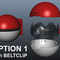 Small PokeBall with Belt Clip 3D Printing 120966