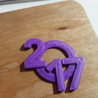 Small 2017 Happy New Year Badge 3D Printing 121011