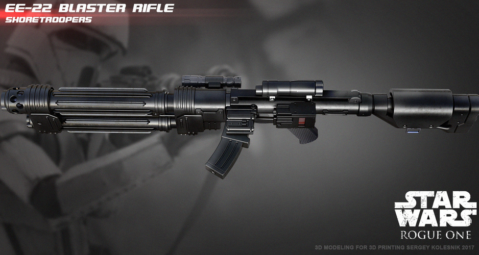 E-22 Blaster Rifle 3D Print 121485