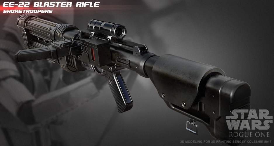 E-22 Blaster Rifle 3D Print 121486