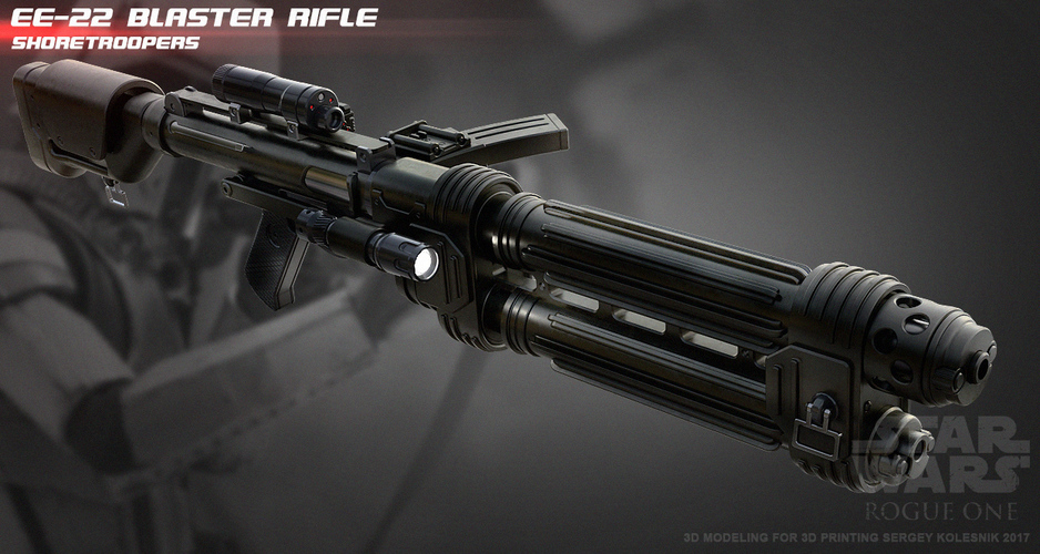 E-22 Blaster Rifle 3D Print 121487
