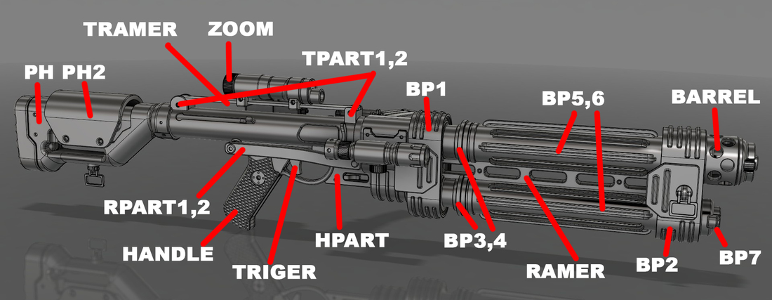 E-22 Blaster Rifle 3D Print 121489