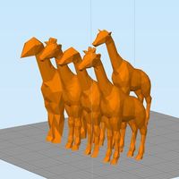 Small Low Poly Giraffe and Friends 3D Printing 121730