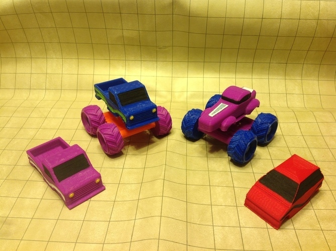  Mini Monster Truck/Car/Smart With Suspension - REMIX 3D Print 121906