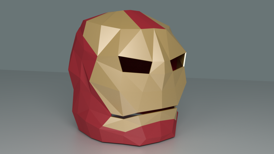 LowPoly Ironman Mask 3D Print 122568