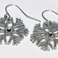 Small Snowflake Earrings 3D Printing 122826