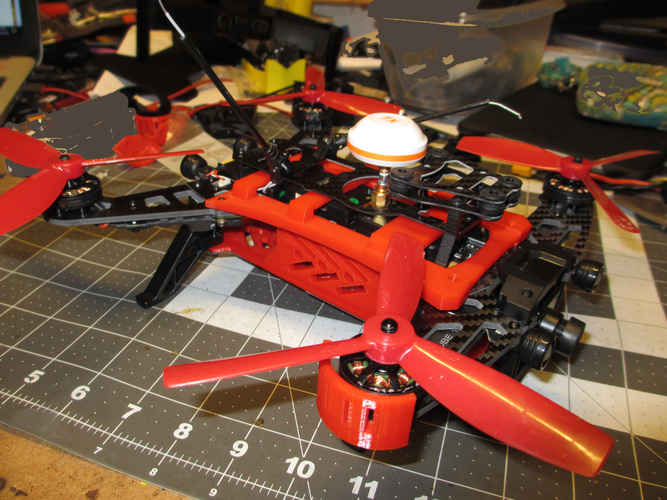 Walkera Runner 250 Upper Frame Support Brace V2 Diablo 3D Print 123060 Walkera Runner 250 Upper Frame Support Brace V2 Diablo 3D Print 123060