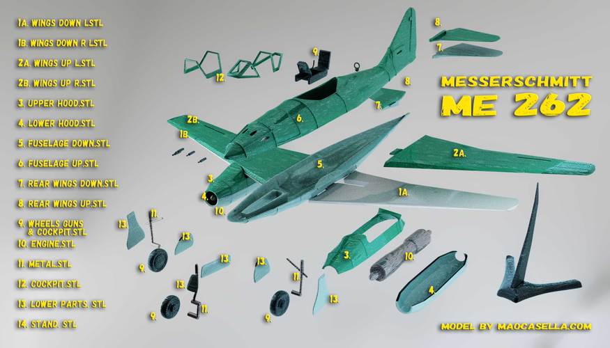 Messerschmitt Me 262 Model 3D Print 12311