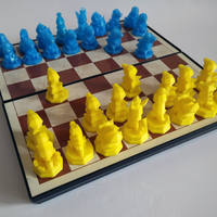 Small Pokemon Chess Set (Magnetic) 3D Printing 123829
